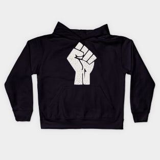 Black Lives Matter Fist White with Gold Drops Kids Hoodie